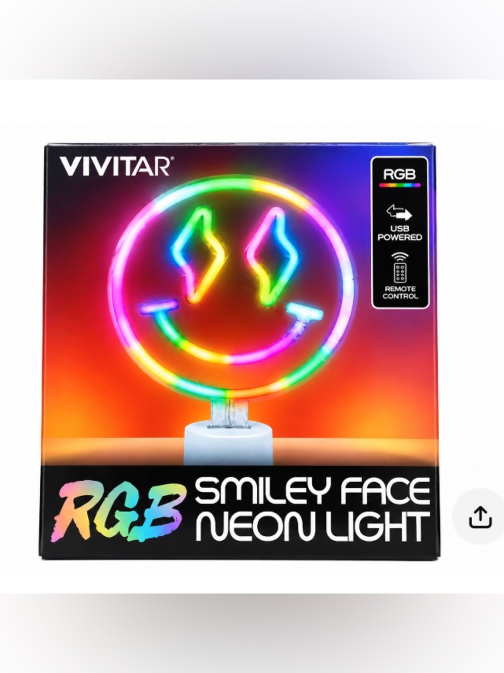 Multicolor Smiley Face Neon Light